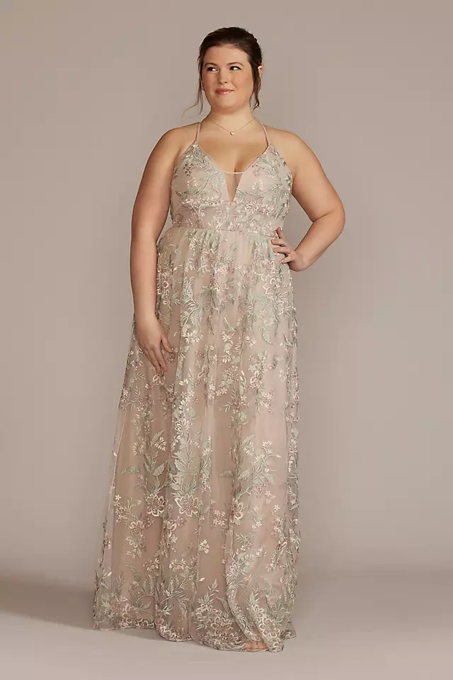 Floral Embroidered Bridesmaid Dress Image 2