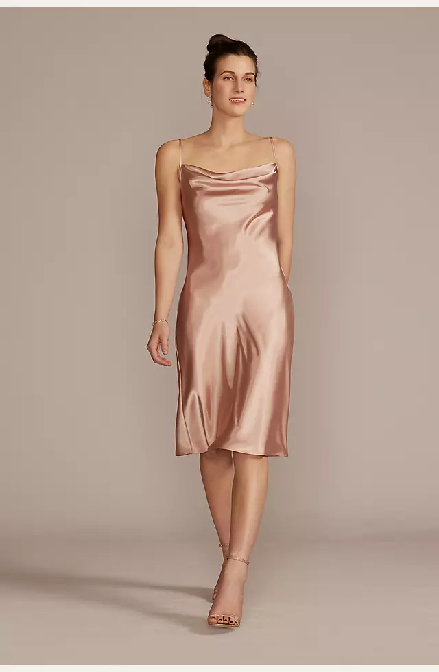 Sand Dress - Satin Midi Dress - Slip Dress - Dress