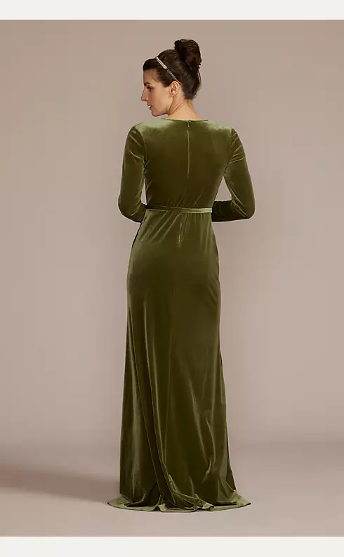 Long-Sleeve Velvet Dress Image 2