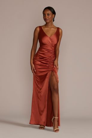 David's bridal store burnt orange dress