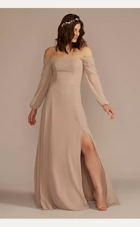 Long Sleeve Chiffon Dress Image 4