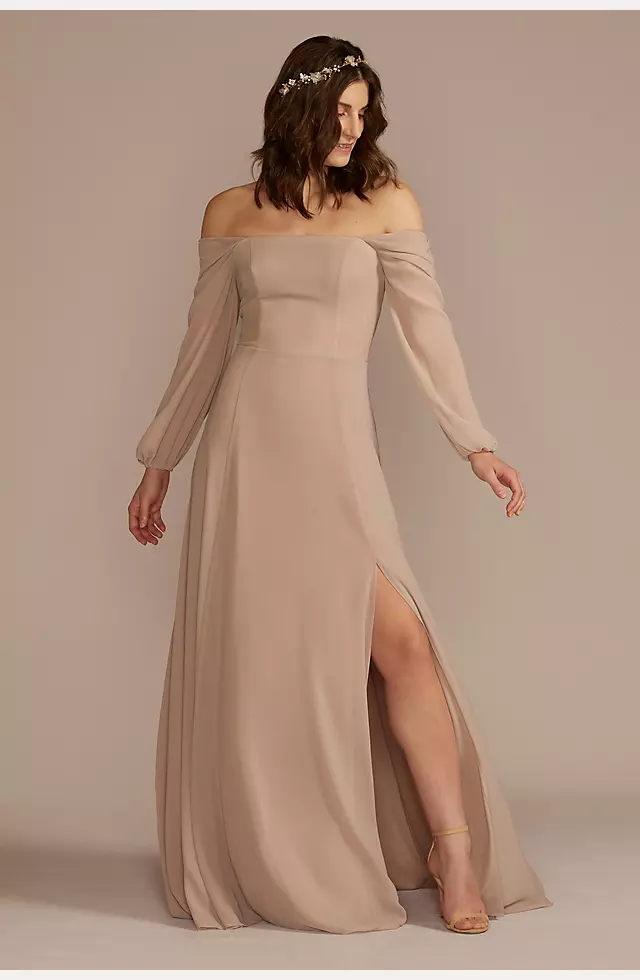 Long Sleeve Chiffon Dress Image 4