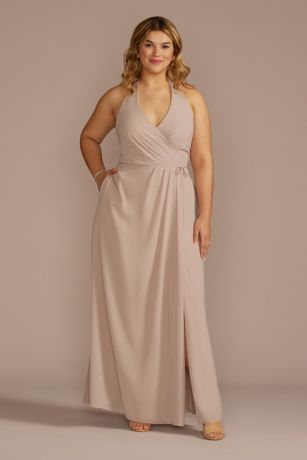 Chiffon Halter Bridesmaid Dress