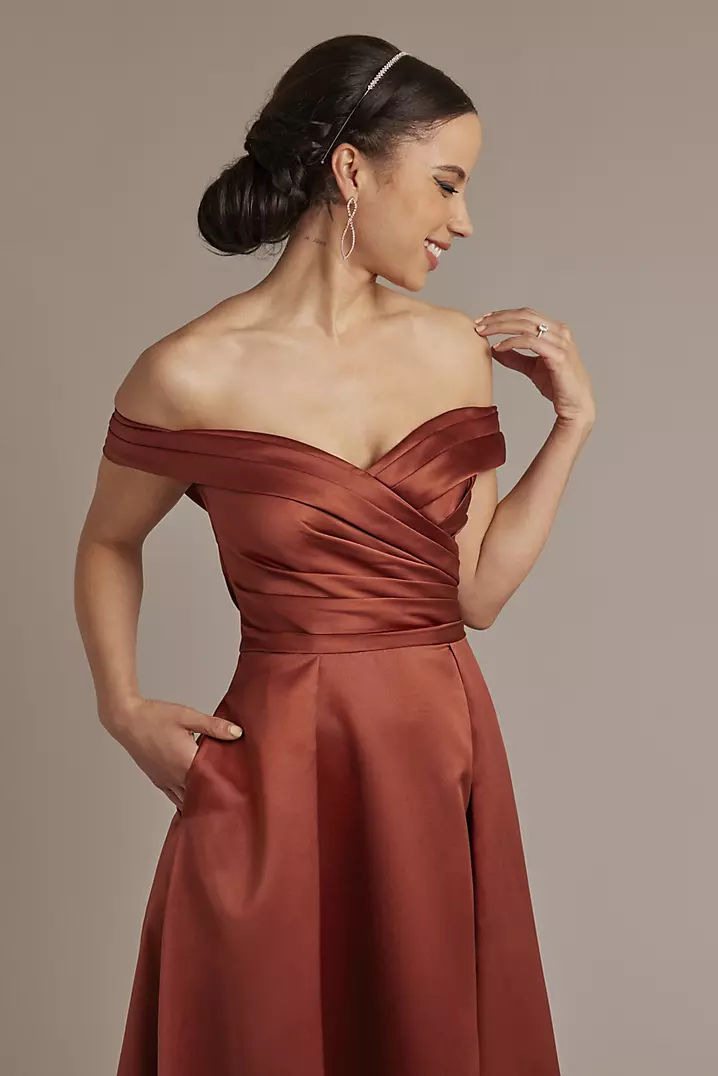 bridesmaid dresses cinnamon S / With Slit Heaven V-Neck Dress Warm Rustic Maxi Gown Order fabric swatches to explore the color and texture in person Cinnamon Bridesmaid Dresses | Kennedy