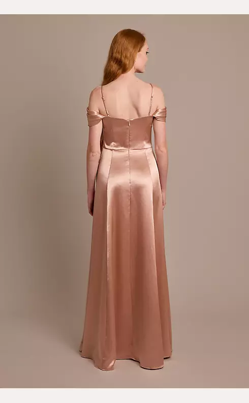 Luxe Charmeuse Off-the-Shoulder Bridesmaid Dress Image 2