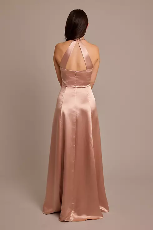 Luxe Charmeuse Halter Bridesmaid Dress Image 2
