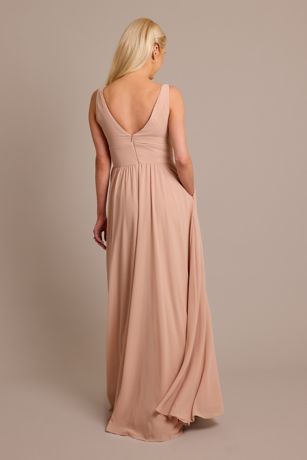 Celebrate DB Studio Chiffon Tank A-Line Bridesmaid Dress in Quartz | Size: 30 | David's Bridal Chiffon Tank A-Line Bridesmaid Dress | David's Bridal