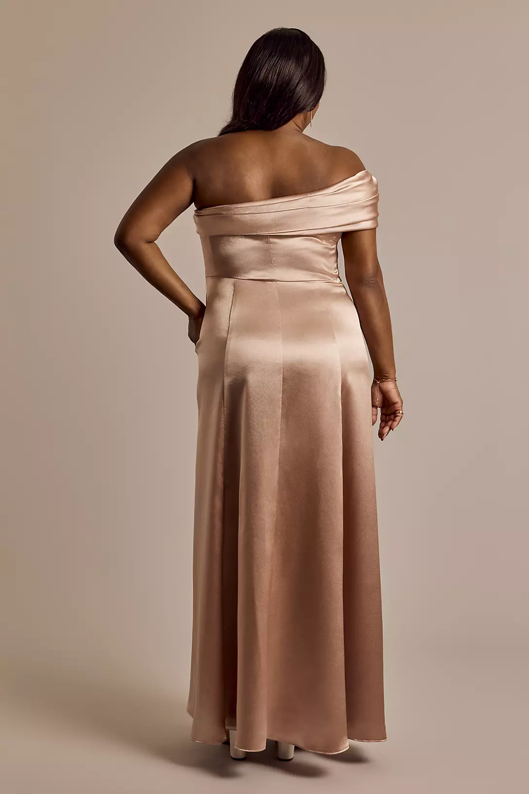 Luxe Charmeuse Asymmetrical Dress Image 5