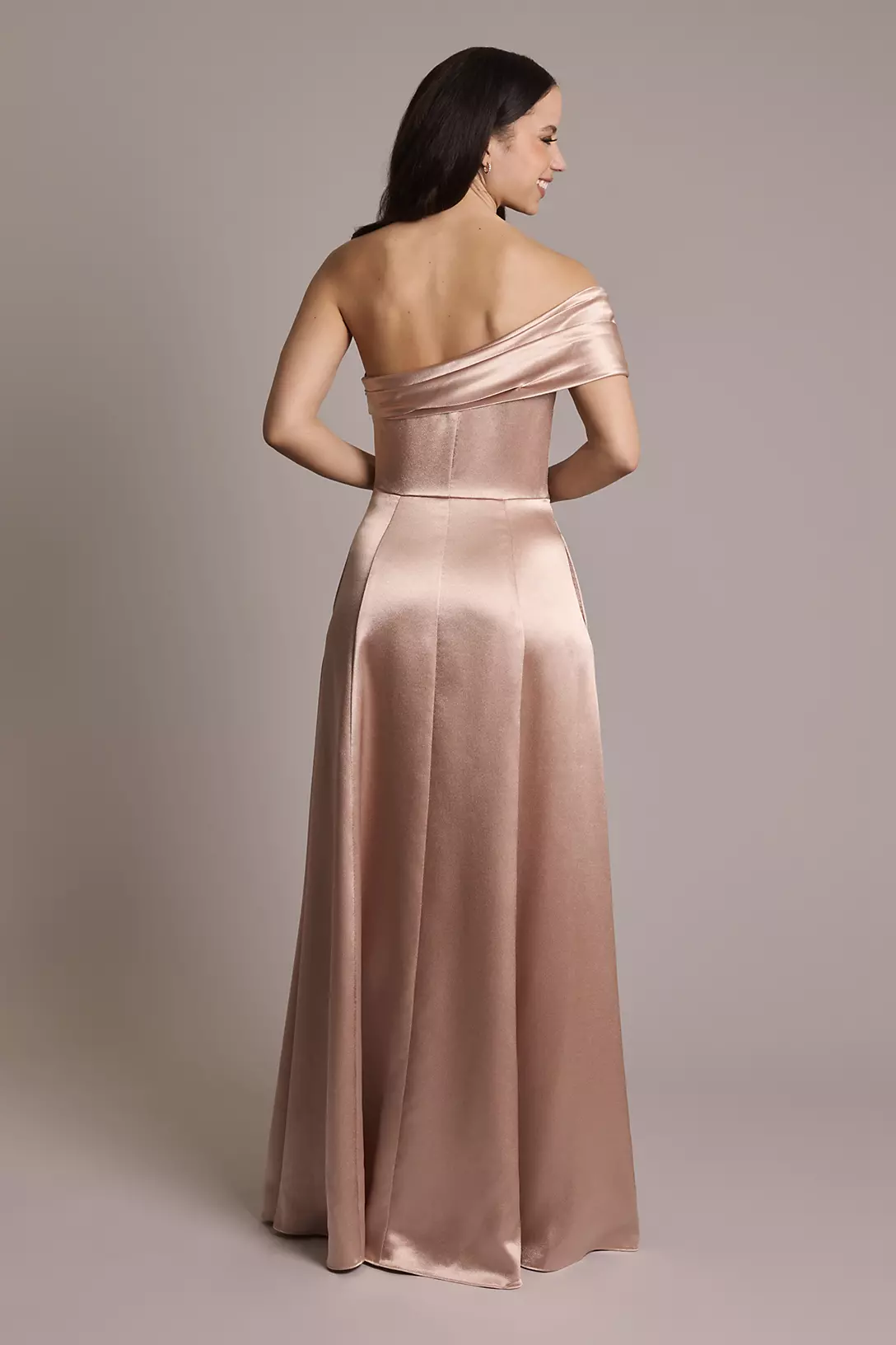 Luxe Charmeuse Asymmetrical Dress Image 2