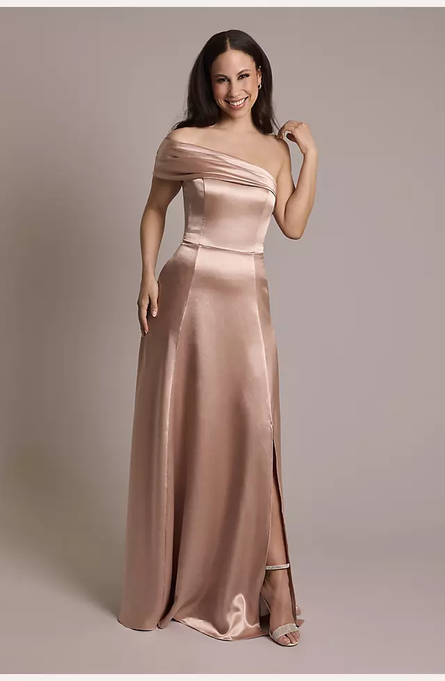 Luxe Charmeuse Asymmetrical Dress Image