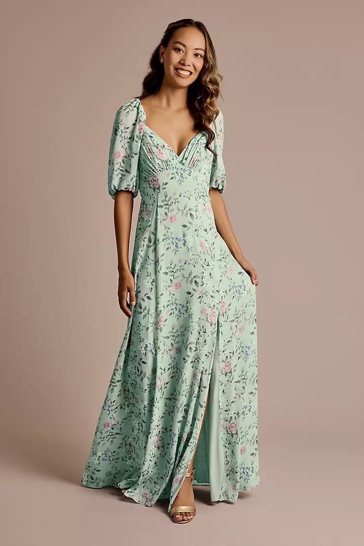 Chiffon Short Sleeve Print Floral Dresses Chiffon Short Sleeve Print Floral Dresses