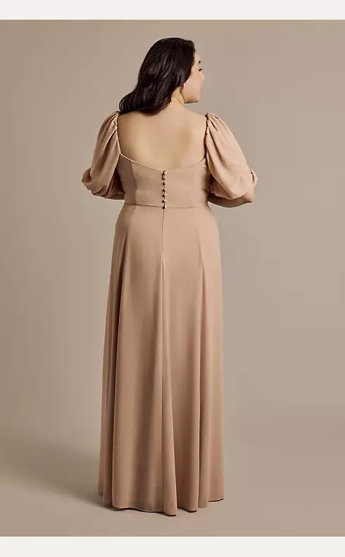 Chiffon Short Sleeve A-Line Dress Image 5