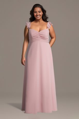 white christmas dresses Wedtrend Women Elegant Dusty Sage Floor Length Bridesmaid Dress with Slit A-Line Halter Ruched Chiffon Wedding Party Dress, Dusty Sage / US12 main image 1