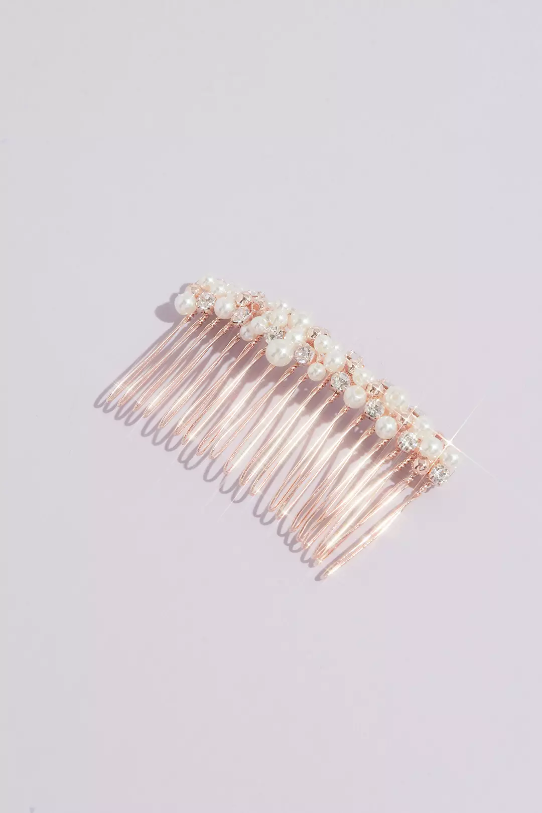 Pearl and Crystal Cluster Wire Comb Image