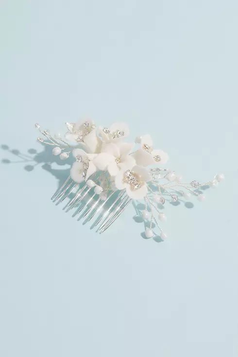 Porcelain Floral Spray Comb Image 1