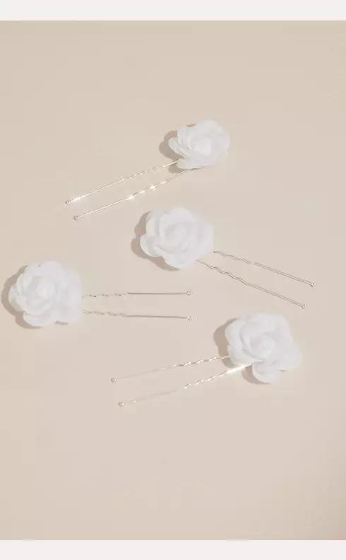 Rosette Flower Girl Hair Pin Set Image 1