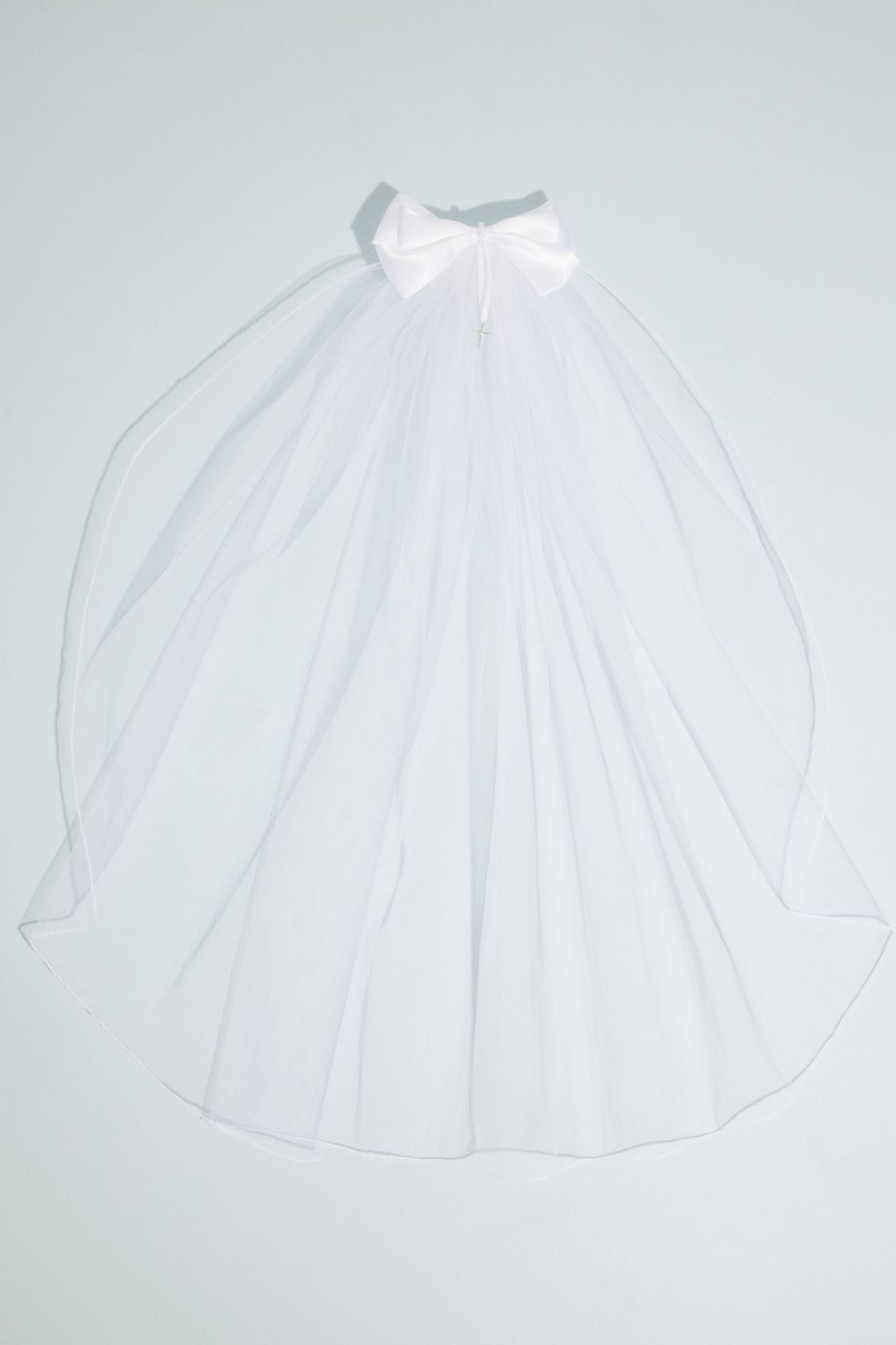 Tulle Communion Veil with Bow Image 1