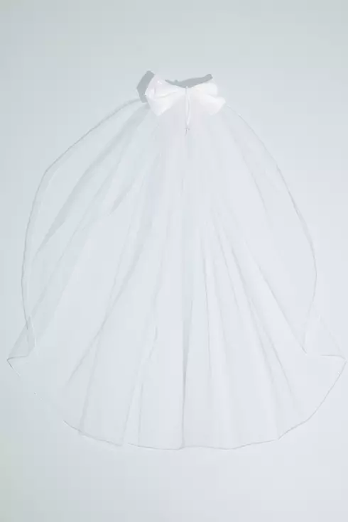 Tulle Communion Veil with Bow Image 1