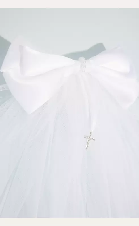 Tulle Communion Veil with Bow Image 2