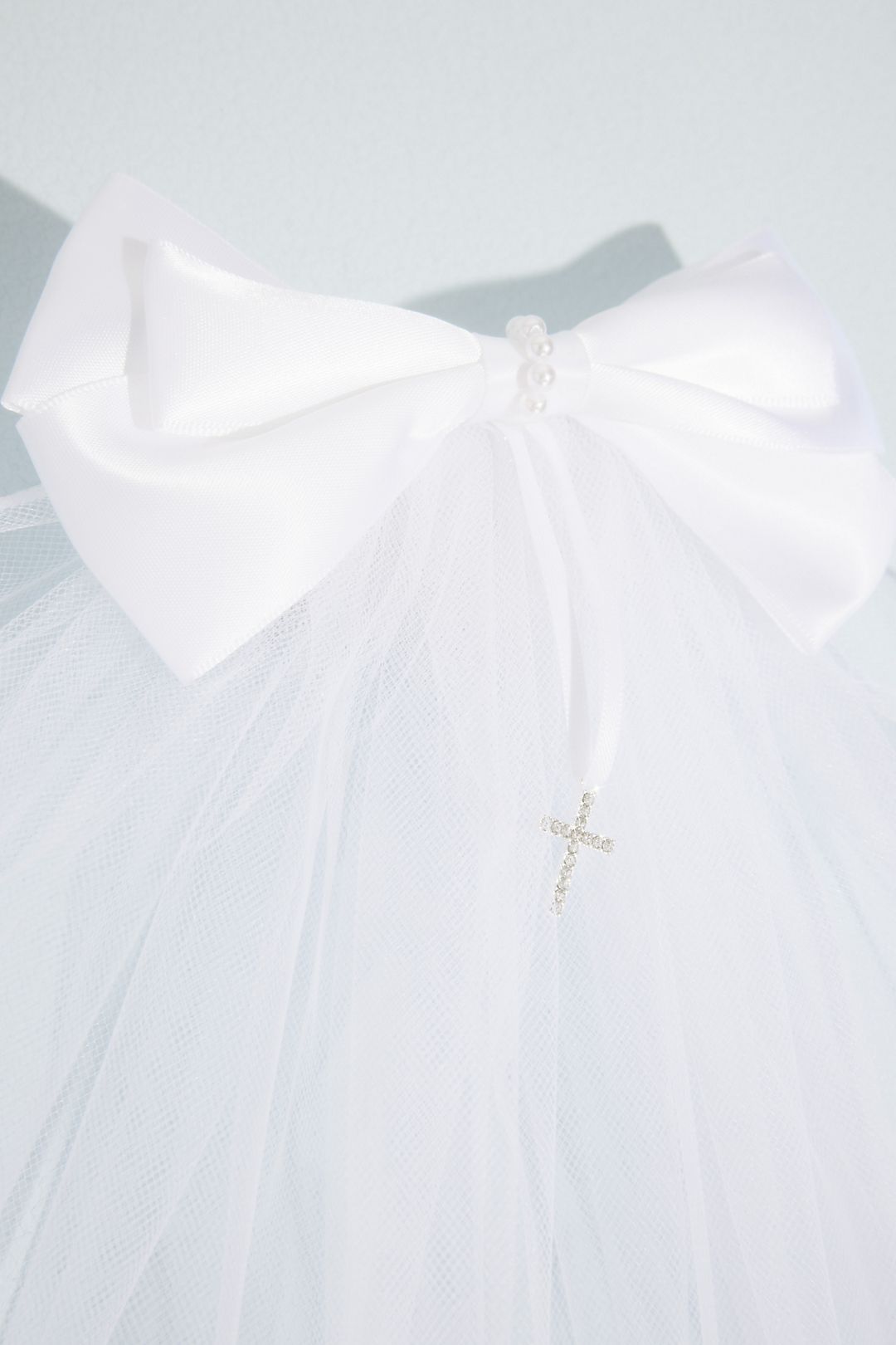 Tulle Communion Veil with Bow Image 2