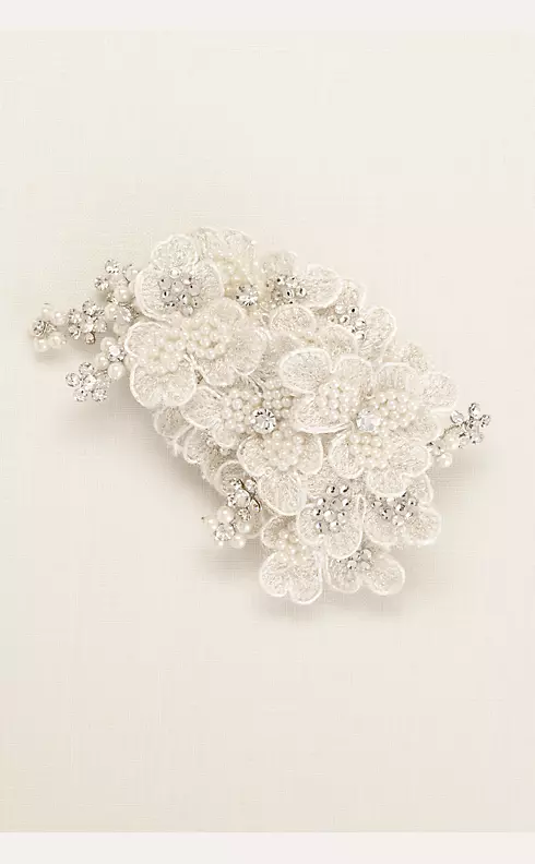 Embroidered Pearl Flower Clip Image 2