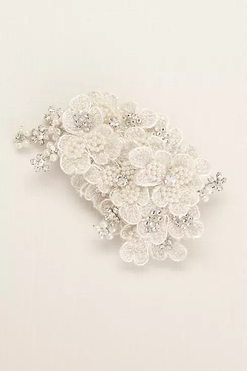Embroidered Pearl Flower Clip Image 2