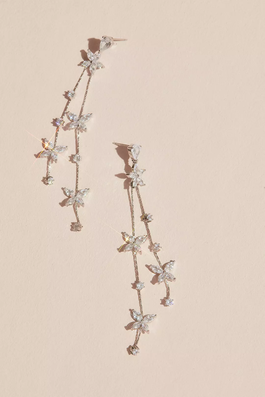Cubic Zirconia Flower Garland Earrings Image