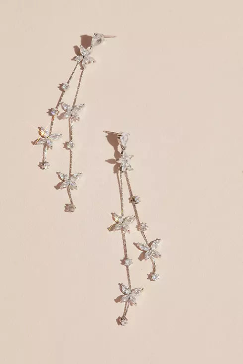 Cubic Zirconia Flower Garland Earrings Image 1
