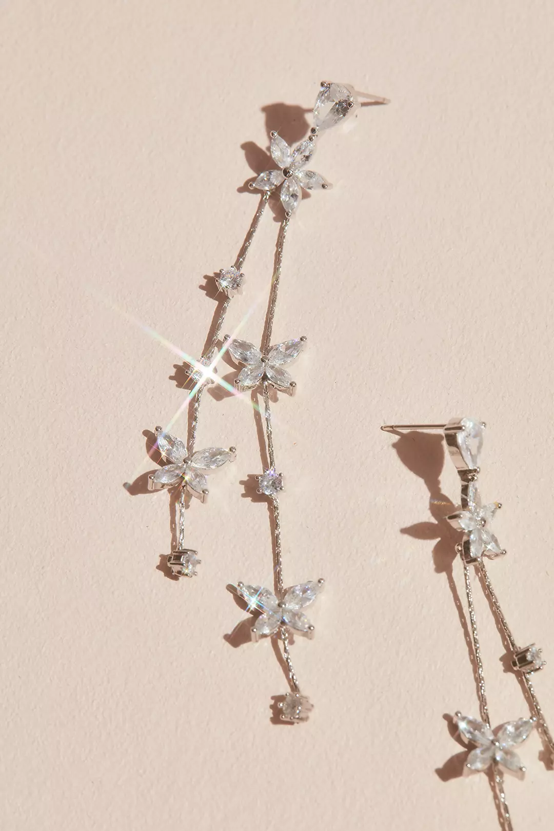 Cubic Zirconia Flower Garland Earrings Image 2