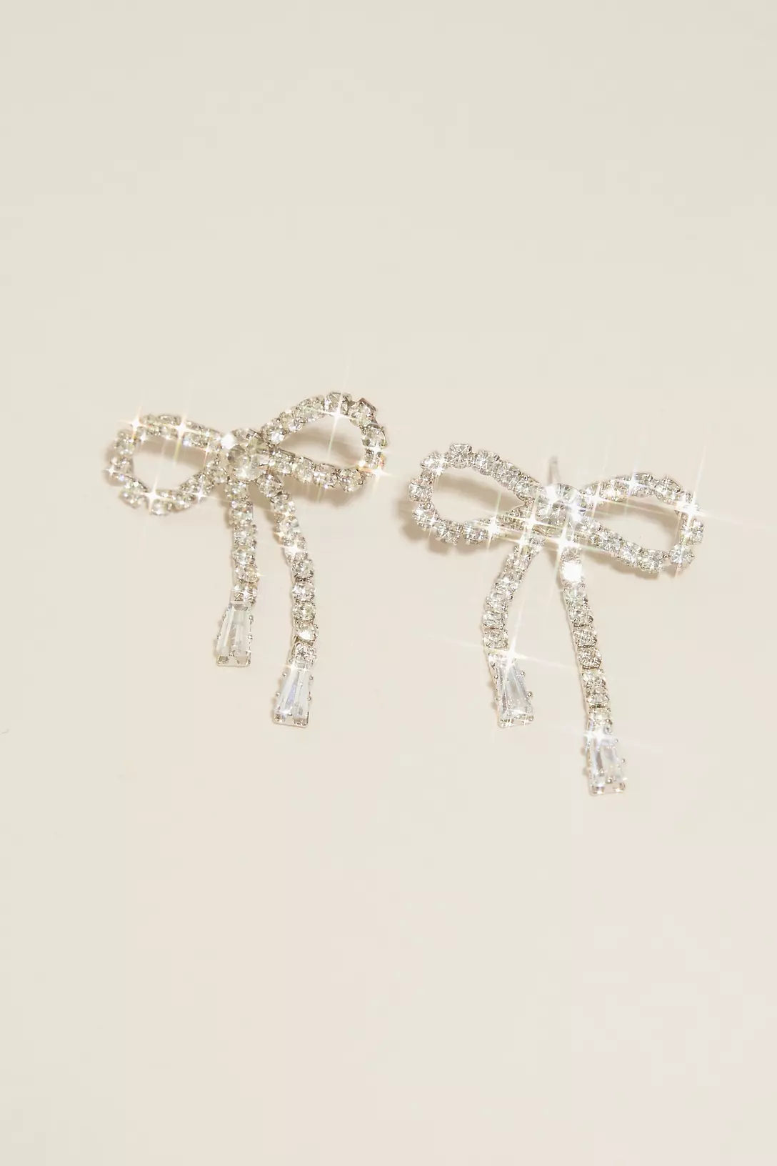 Rhinestone Bow Stud Earrings Image
