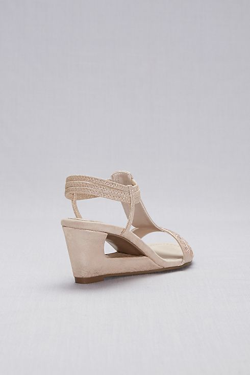 Crystal-Studded Cutout T-Strap Wedges Image 5