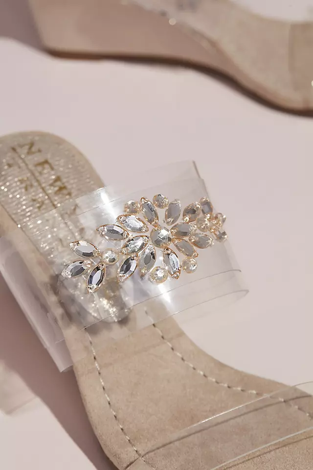 Clear Strap Wedges with Crystal Embellishments Image 4