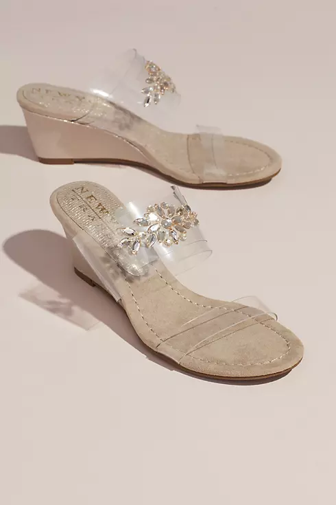 Clear Strap Wedges with Crystal Embellishments Image 1