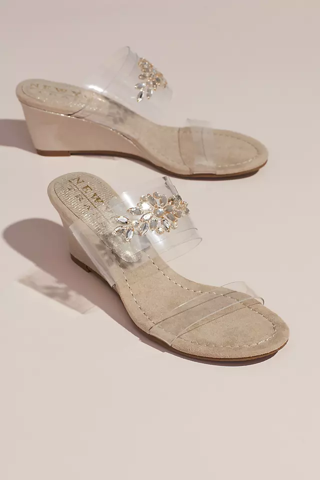 Clear Strap Wedges with Crystal Embellishments Image