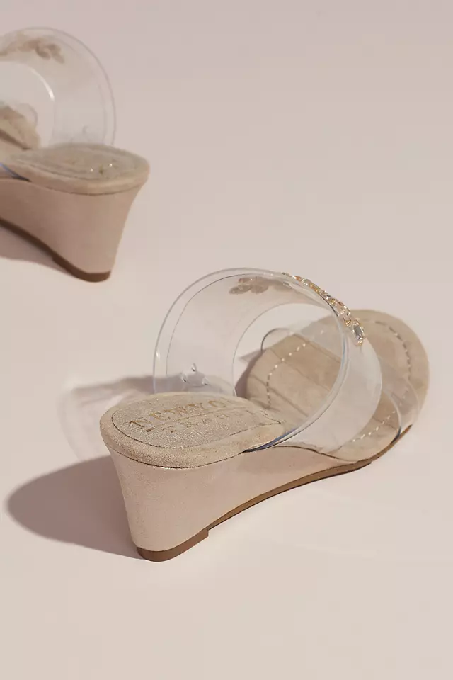 Clear Strap Wedges with Crystal Embellishments Image 2
