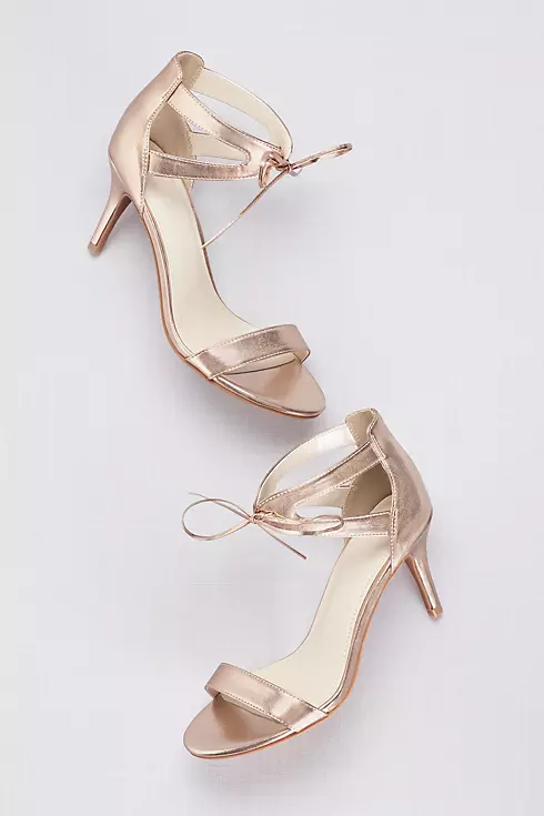 Metallic Ankle-Tied Sandals Image 4