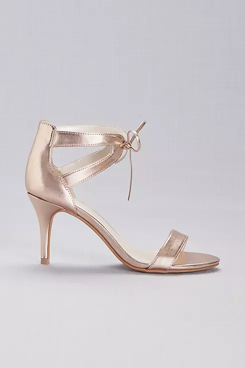 Metallic Ankle-Tied Sandals Image 3