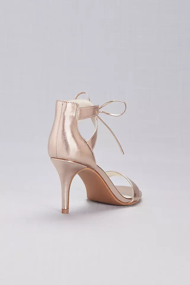 Metallic Ankle-Tied Sandals Image 2