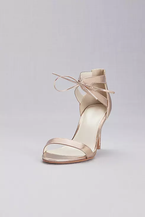 Metallic Ankle-Tied Sandals Image 1