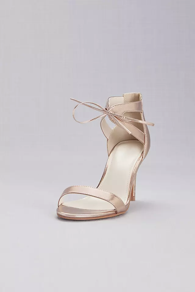 Metallic Ankle-Tied Sandals Image
