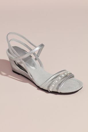 silver wedge dress shoes wide width