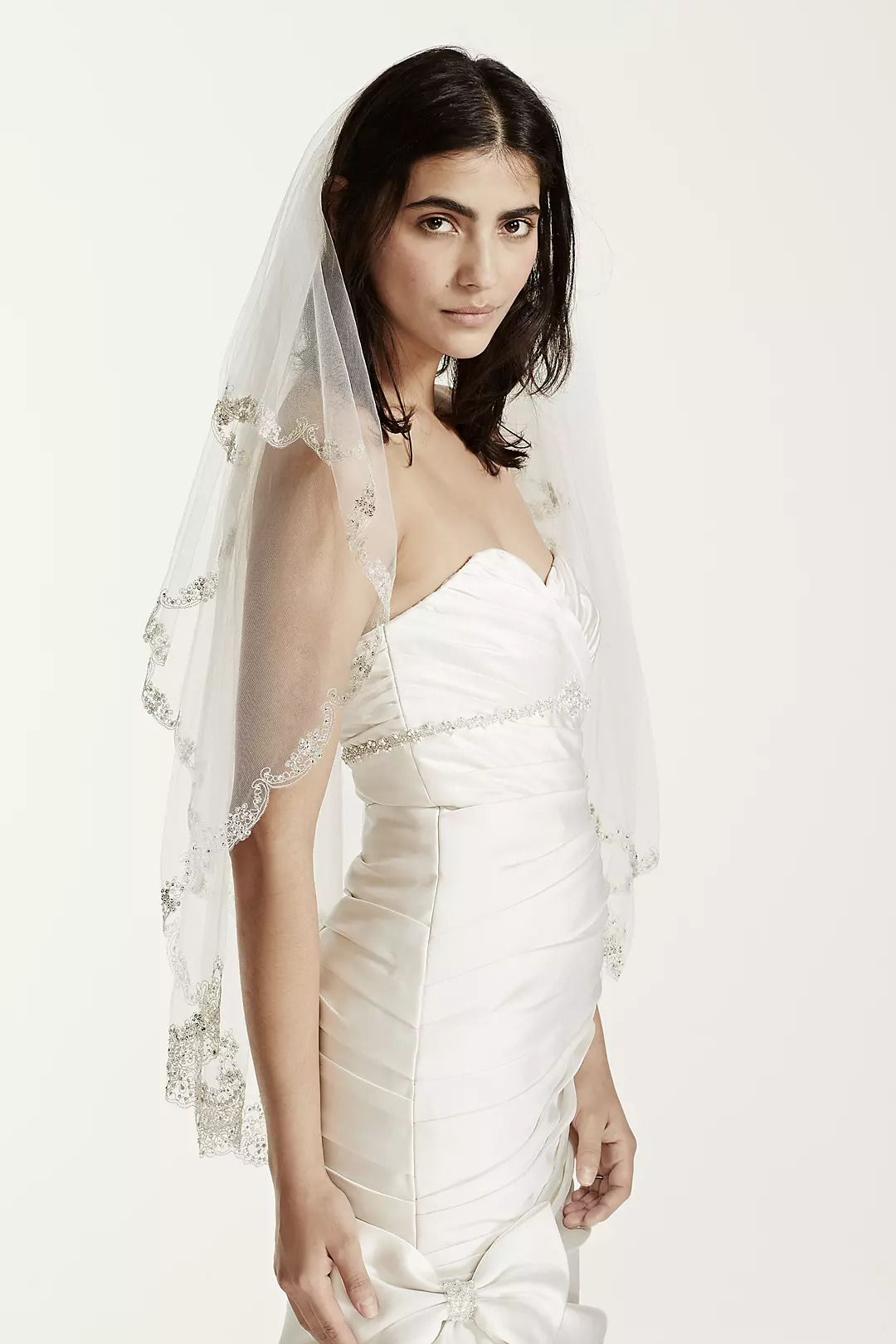 Two Tier Lace Edge Mid Veil Image 2