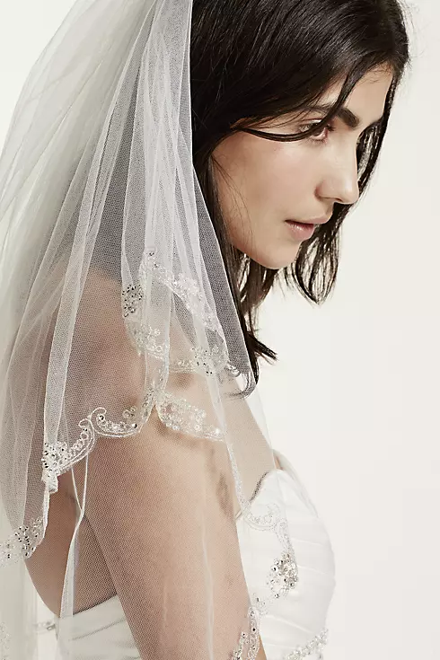 Two Tier Lace Edge Mid Veil Image 1