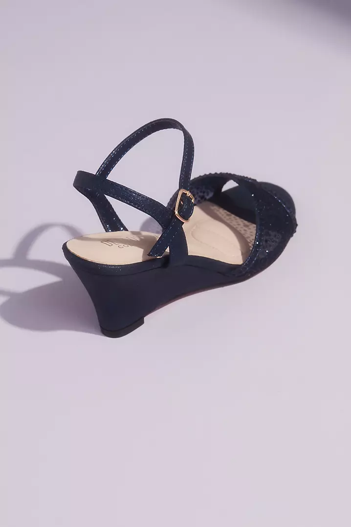 Illusion Peep Toe and Tonal Crystals Wedge Sandals | David's Illusion Peep Toe and Tonal Crystals Wedge Sandals | David's