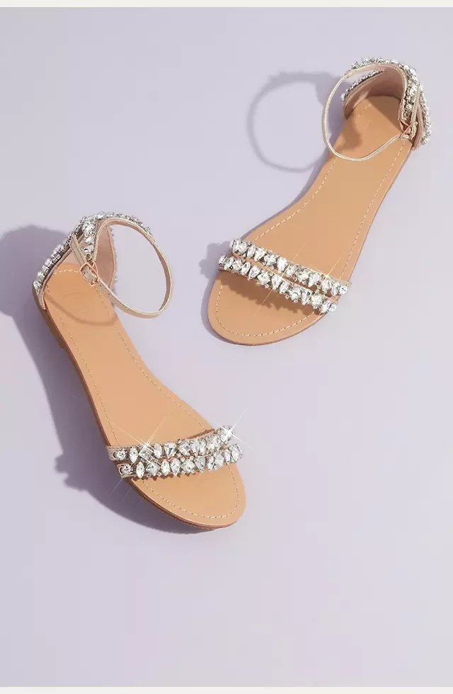 Statement Crystal Flat Sandals | David's Bridal