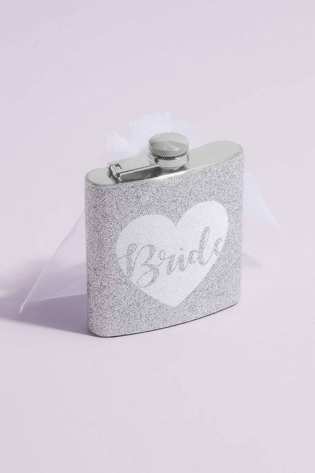 Glitter Bride Flask with Veil Image