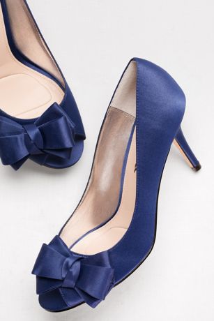 satin peep toe heels
