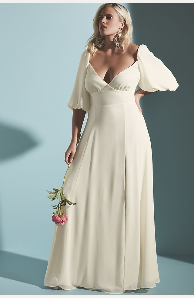 Fame and Partners Madelyn Bubble Sleeve Dress | David's Bridal