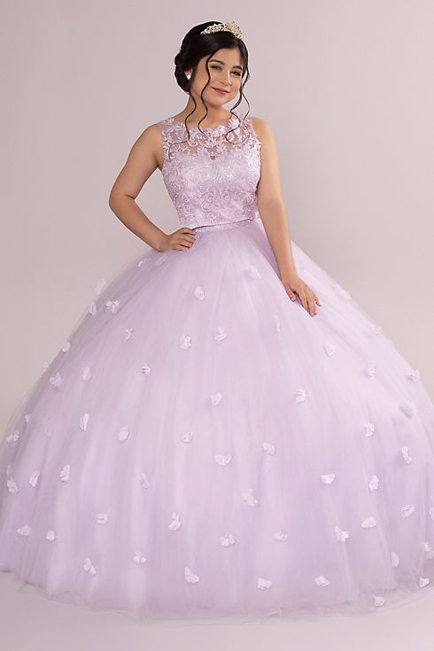 3-Piece Convertible Quince Dress with Heart Back Image