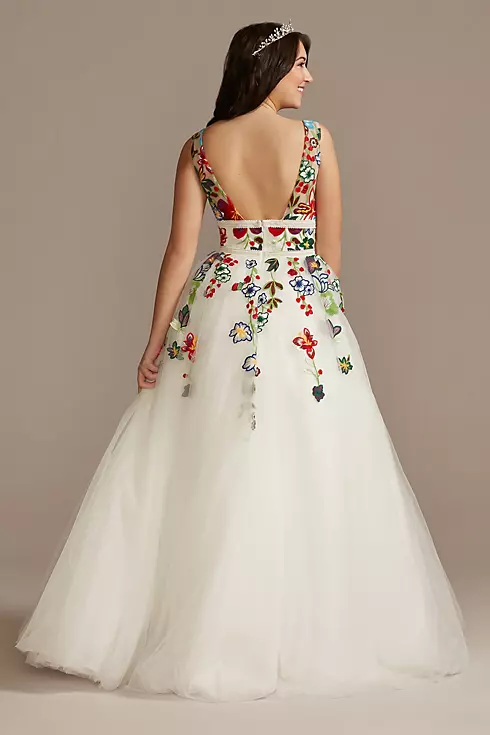 Floral Lace Applique Quince Dress Image 6